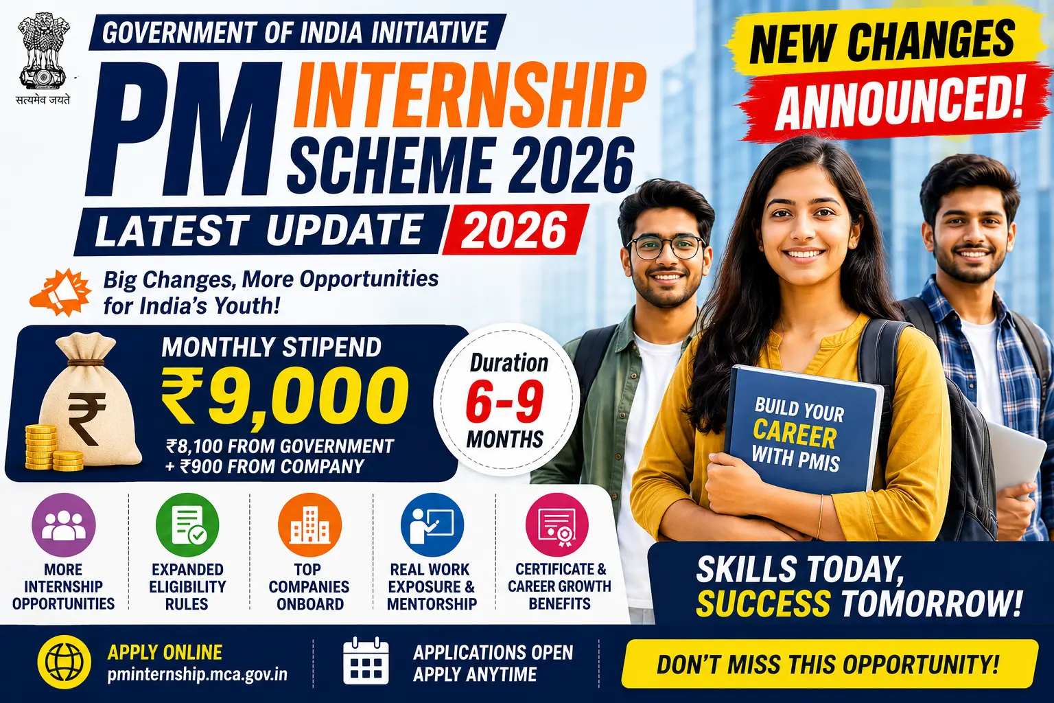 PM Internship Scheme Latest Update 2026: New Changes, Eligibility & ₹9,000 Stipend