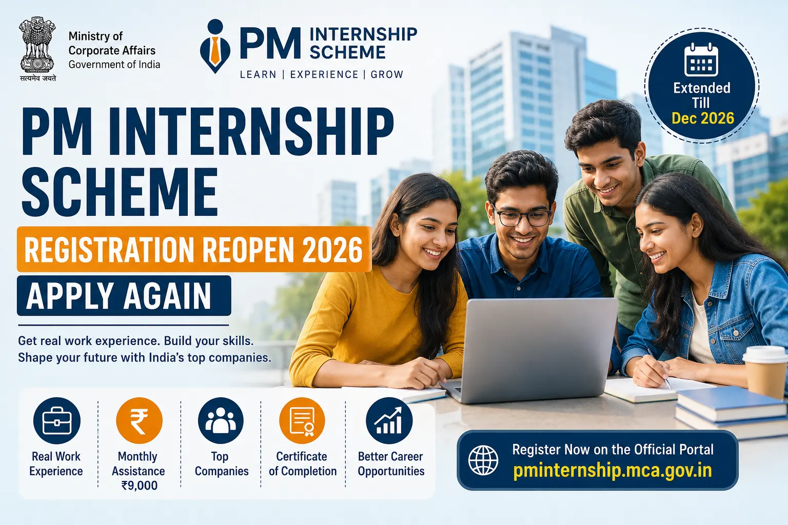 PM Internship Scheme Registration Reopen 2026: Apply Again Online